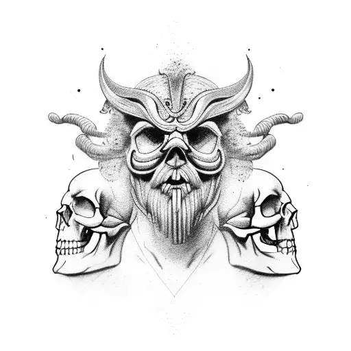 Face Half Zeus And Half Skull