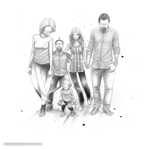 Family With 3 Sons And A Mother And A Father