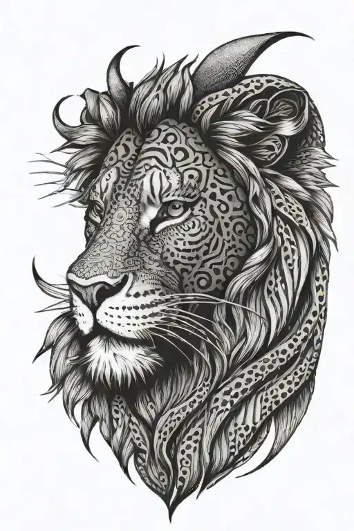 Symmetrical Half Lion Half Scorpion