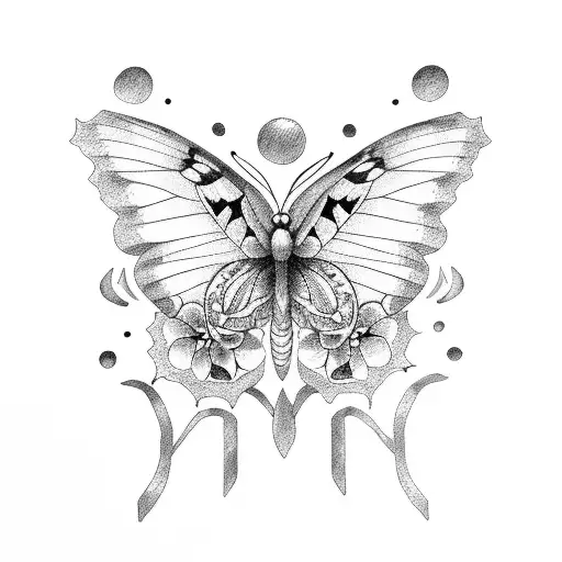 Sunset And Butterfly