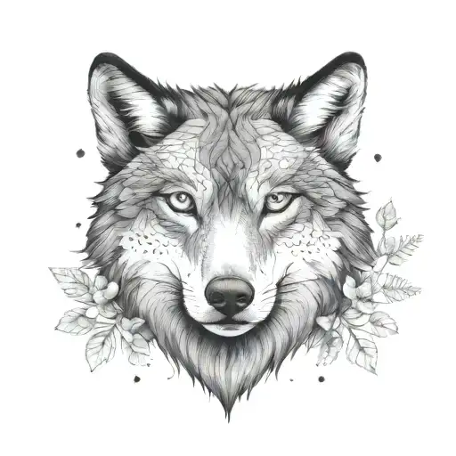 Fierce Wolf And Nature Inspired