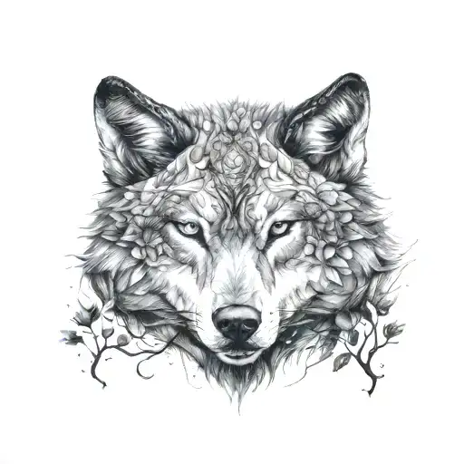 Fierce Wolf And Nature Inspired
