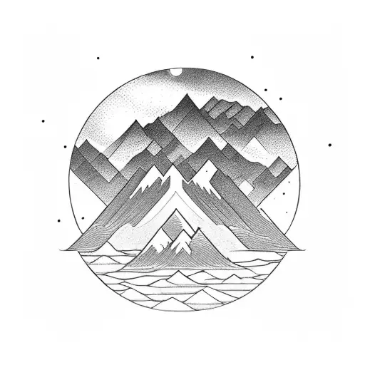 A Serene Landscape With Majestic Mountains And A Hidden Gaming Reference