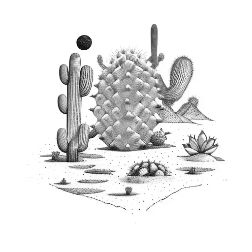 A Salesman Riding A Cactus Through A Desert Landscape