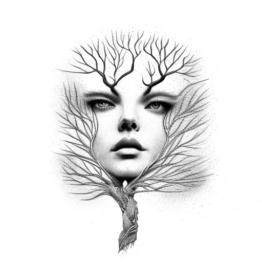 Tree Root Woman Wind