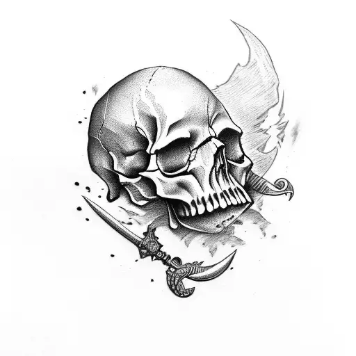Skull With Dagger