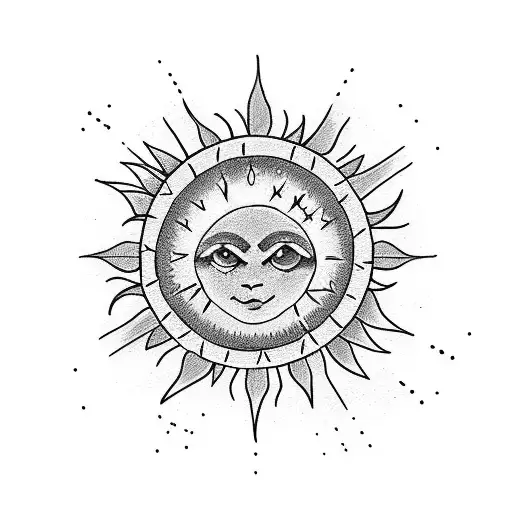 Small Sun And Moon And Stars Colar Bone