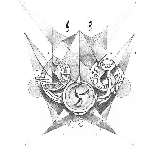 A Libra Zodiac Sign Formed By Musical Notes And Guitar Strings