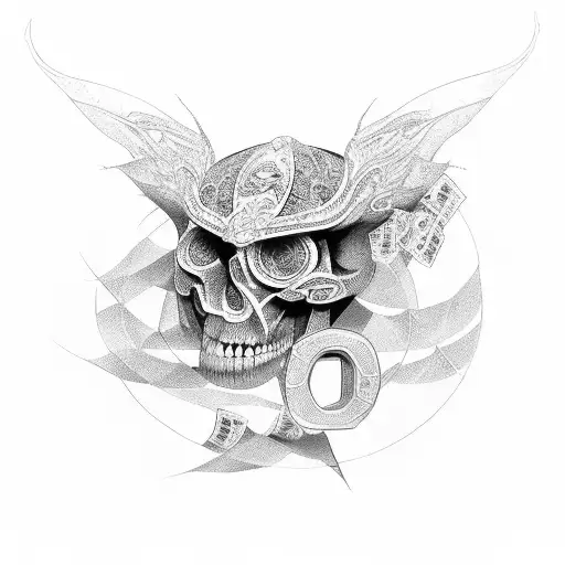 An El Makabelico Character Surrounded By Money Symbols