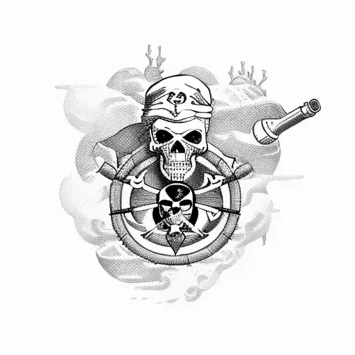 Pirates With Bottle Of Rhum In Cactus Landscape