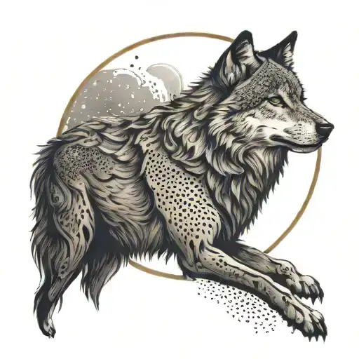 Wolf And Moon