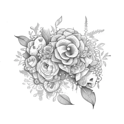 A Portrait Of A Loved One With Flowers Intertwined In Their Hair