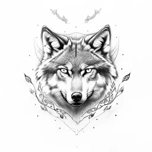 Realistic Red Alstroemeria With Wolf