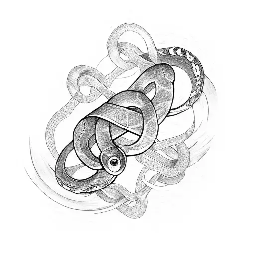 Infinity Symbol With A Snake Going Through It