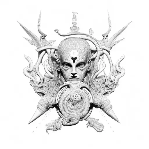 Hermes With 3 Head Snake