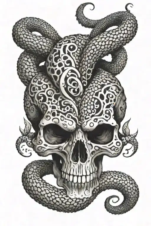 Viper Coiled Skull