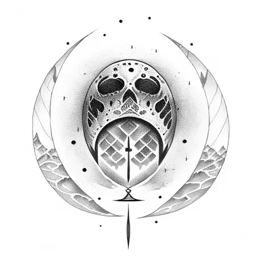 Cresent Moon With A Dagger