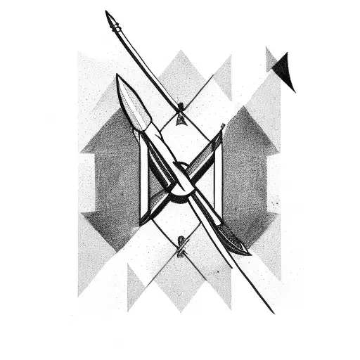 Empty Rectangle With Arrow Going Through The Back