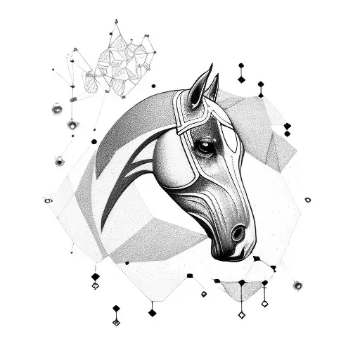 A Constellation Of Hummingbirds Forming The Shape Of A Horse Head