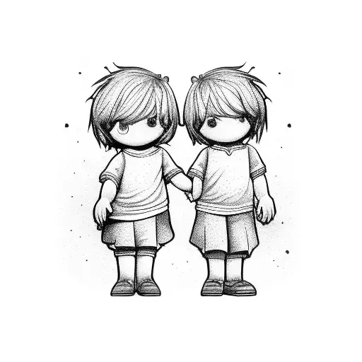 Children Boy And Gitl Holding Hands
