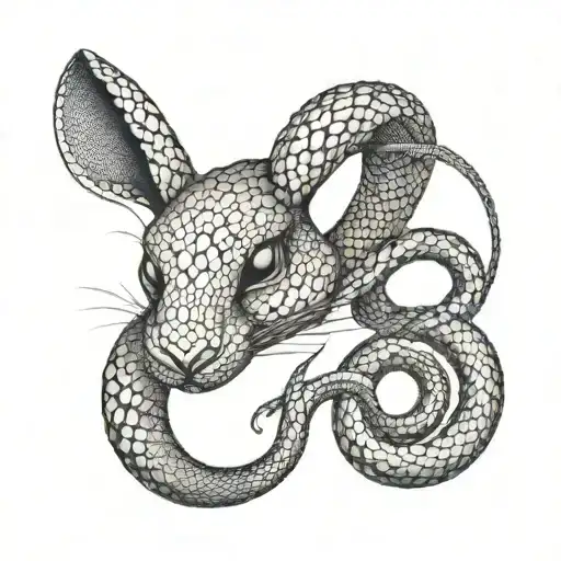 Metallic Snake And Black Rabbit