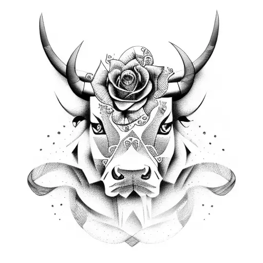 3D Bull With Time Roses