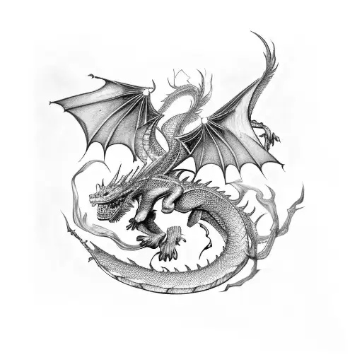 A Dragon Breathing Fire Onto The Manga 'Record Of Ragnarok' With Qin Shi Huang Standing Defiantly