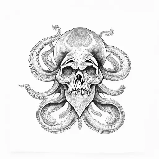 Skull Octopus Pinup