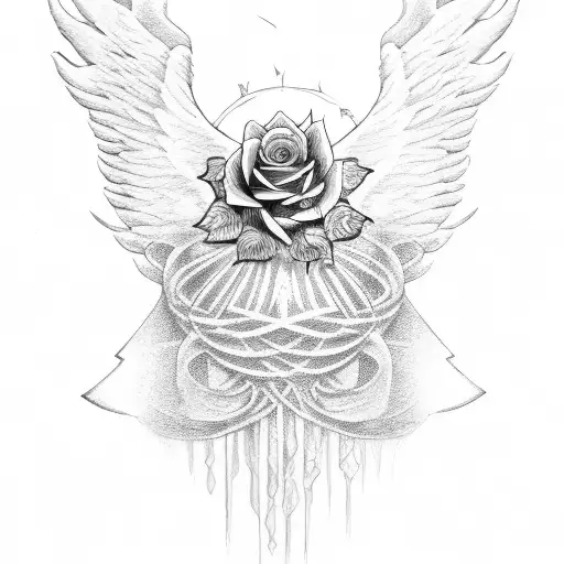 Angel Wings And Roses