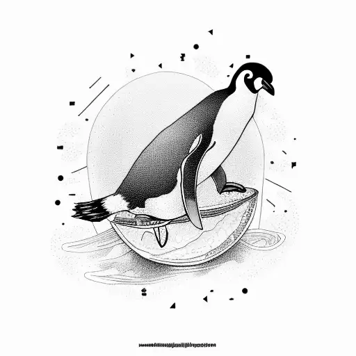 Penguin Surfing A Cocktail
