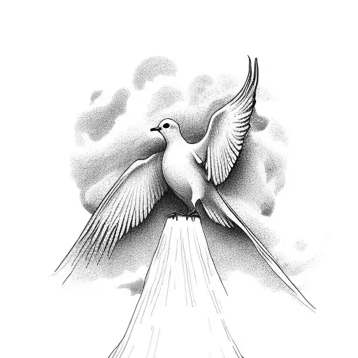 Dove In Heaven With Clouds