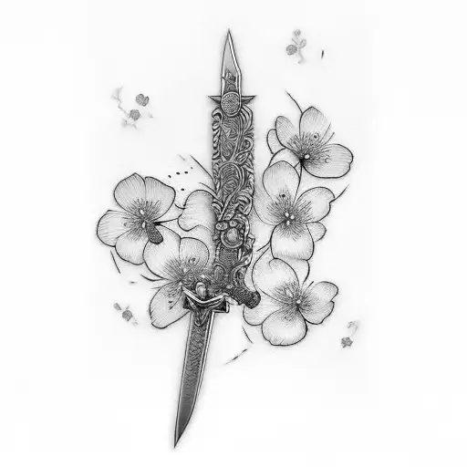 Cherry Blossom Katana Sword