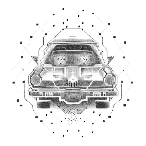 A Pixelated Car Racing Through A Circuit Board