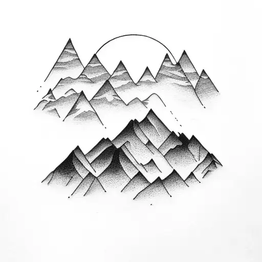 Mountain Tattoo For Hand With A Car