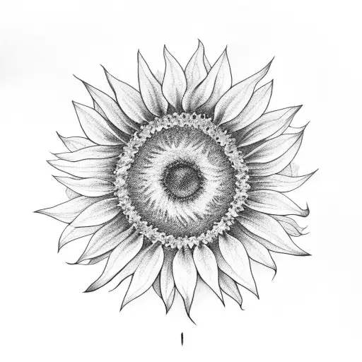 Sunflower With Lighting In The Center