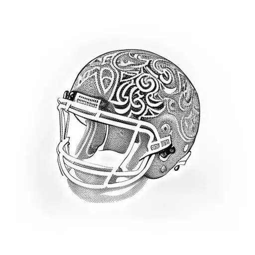 A Football Helmet With Intricate Patterns And The Number 92 On It