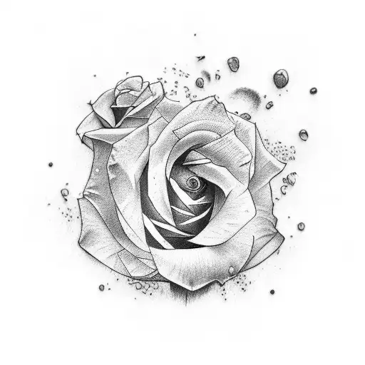 Brust Tattoo Umrandet Mit Ketten Mit Einer Rose In Der Mitte