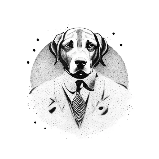 A Silhouette Of A Lawyer With A Hunting Dog By Their Side