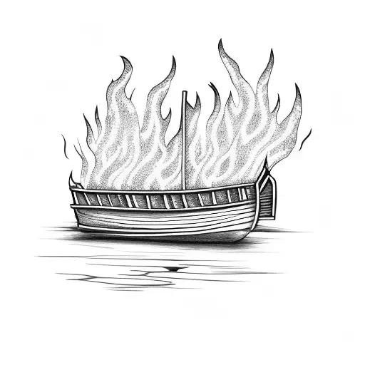 A Boat On Fire