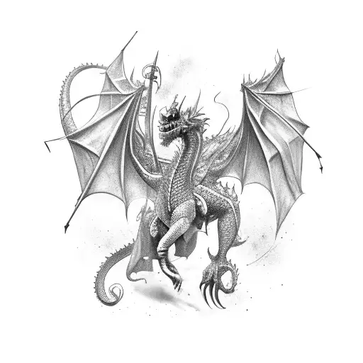 Knight With Dragon Wrapping Around Him