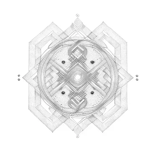 Guitar Strings Forming A Labyrinth