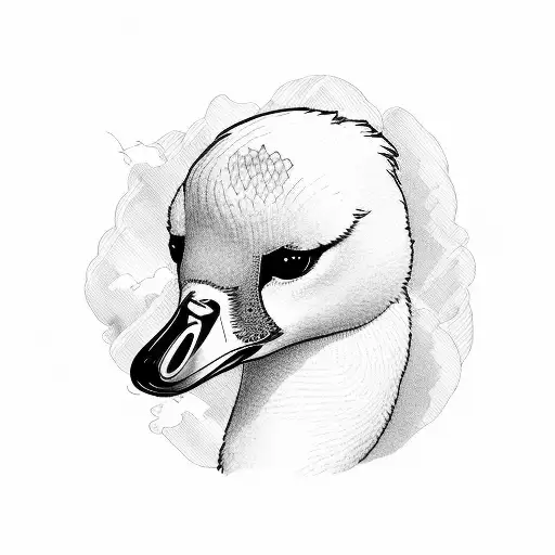 Cartoon Goose Sitting In A Hot Tea Cup