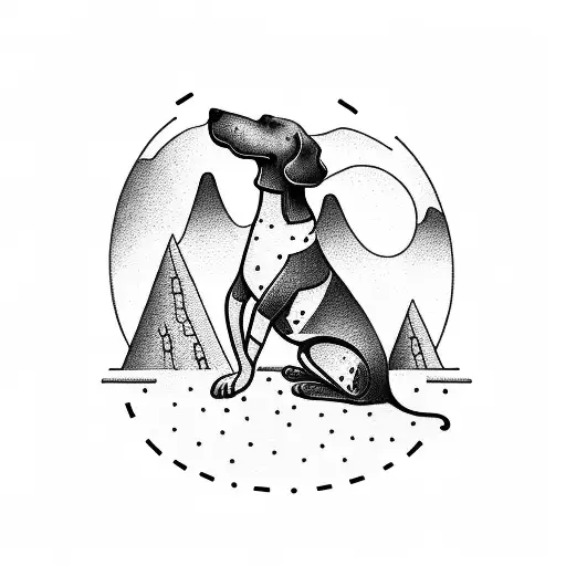 A Dog Playing A Guitar On A Mountain Peak