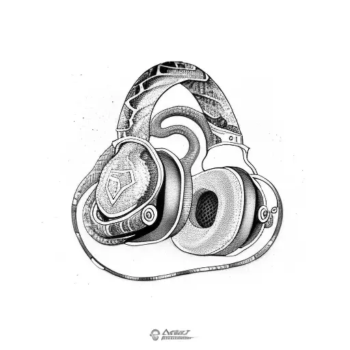 A Snake Wearing Headphones