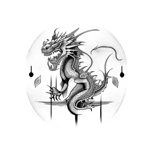 A Dragon Playing A Guitar