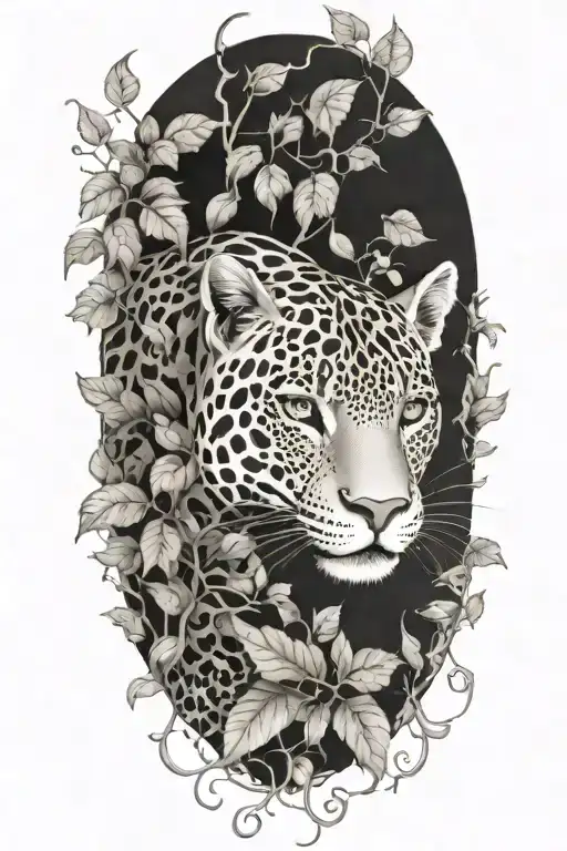 Amazon Vines And A Jaguar Emerging