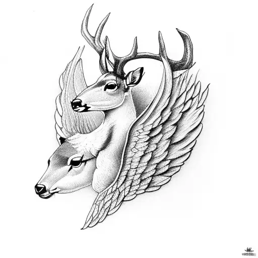 Angel Wings With Deer Anylers