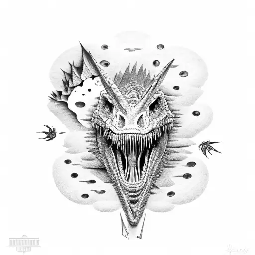 Cn Tower With Dinosaur