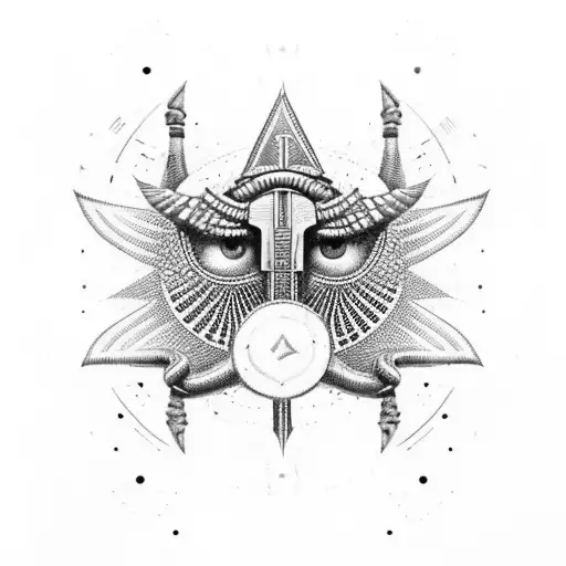 A Mesmerizing Egyptian Eye Of Horus Combined With A Soldier's Combat Boot