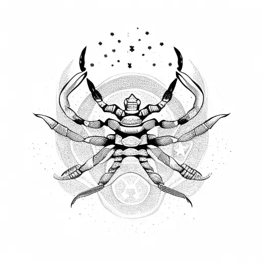 Scorpio Symbol With Stars